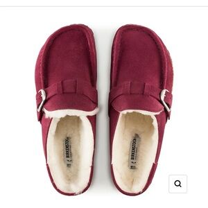 Birkenstock Burgundy Mules with Buckle